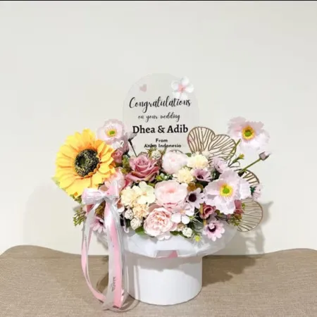 Bloom Box Akrilik Ucapan Wedding Sepatan Timur